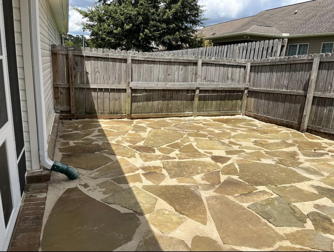 Flagstone Patio Pressure Wash & Restoration