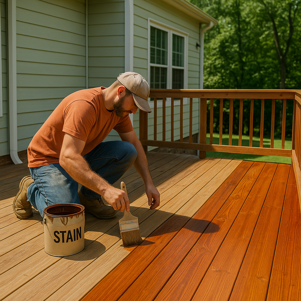 Deck Staining — Precision Brush Finish